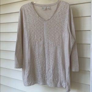 Chico’s  3 Zenery Bling 3/4 sleeve T-shirt